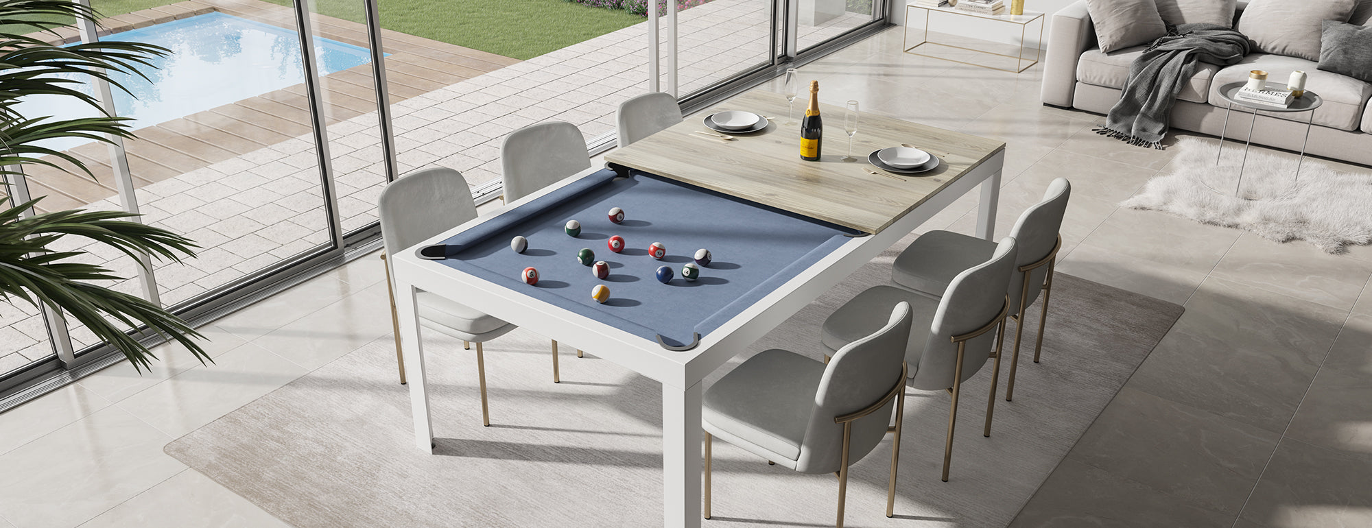 Conver Table Elegant Dining Pool Design