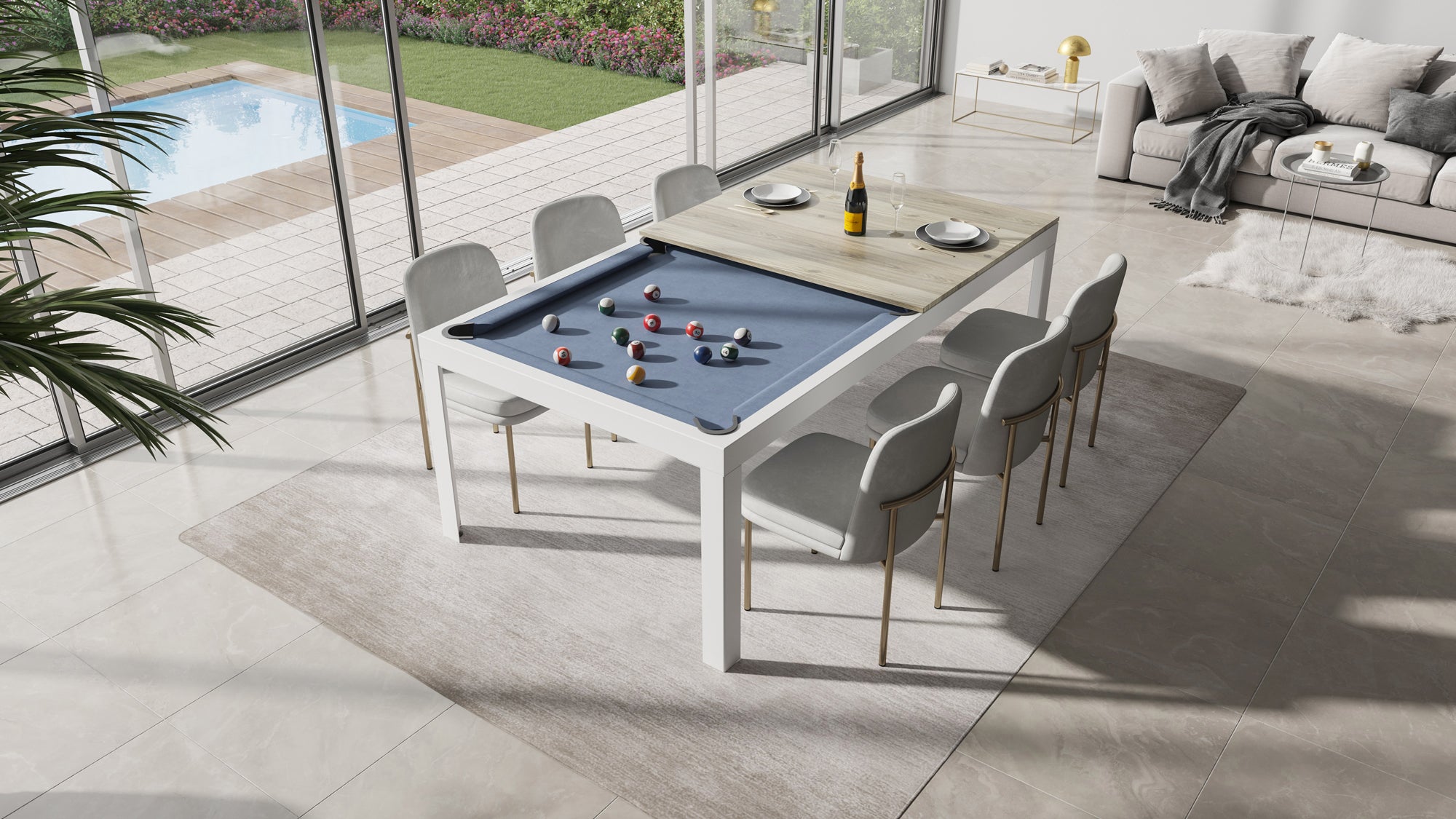 CONVER-TABLE : The Smartest Design Pool and Dining Table